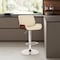 Armen Living London Cream Faux Leather Adjustable Height Swivel Walnut Wood and Chrome Bar Stool LCLOSWBACRWA - alternate 3